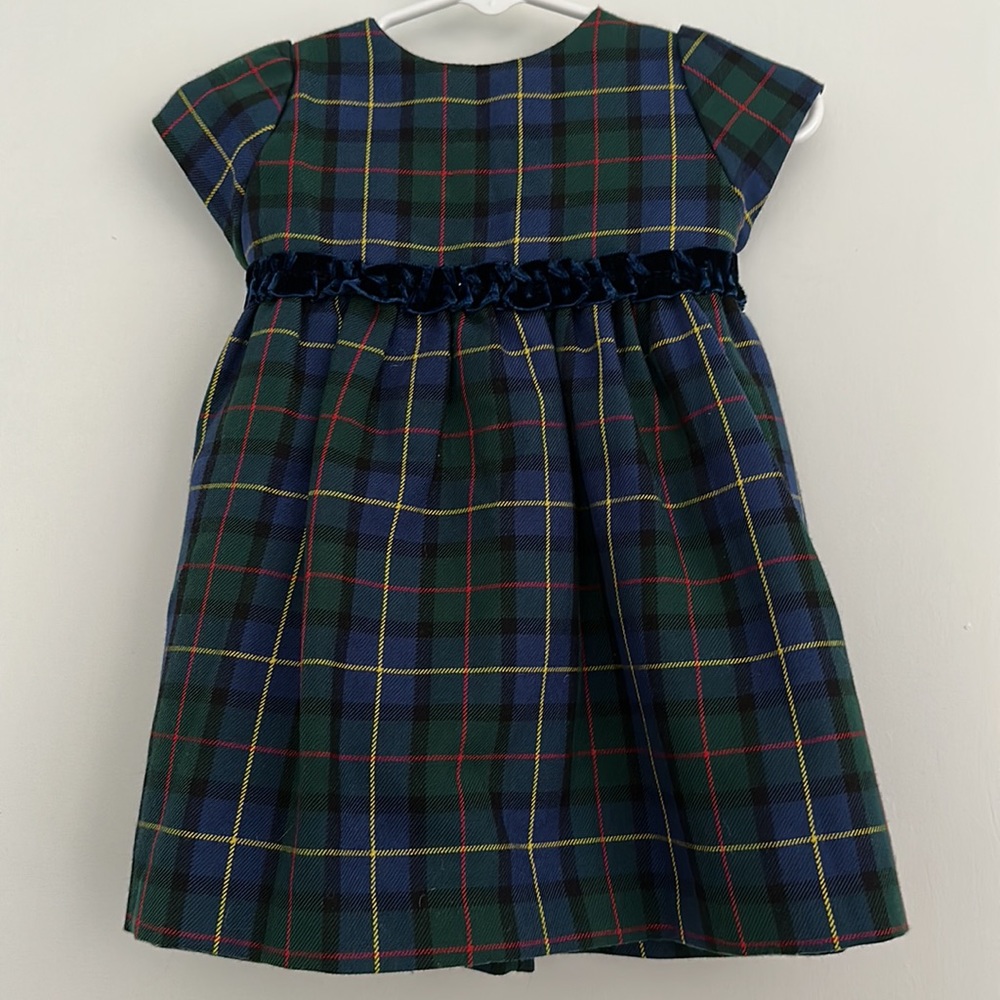 Beautiful blue and green plaid tartan dress 12M from M. Ferrari